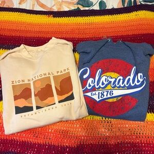 Lot of 2 Destination Sweatshirts